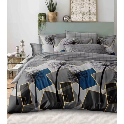 1247 bavlnene francouzske povleceni 200 220 2 70 90 sede s motivem stromu a geometrickym vzorem