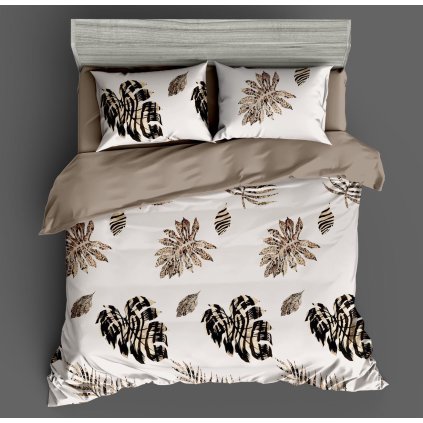 Ložní povlečení 3dílné 140×200 – Bílé tropické listy