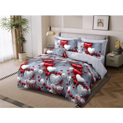 Bavlněné povlečení Srdce Romantic 140×200 + 70×90 cm | 2dílná sada