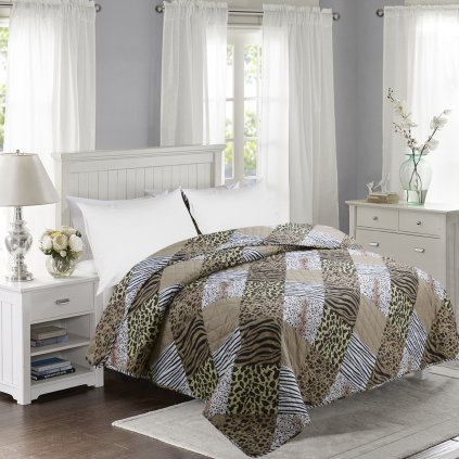 372 prosivany prehoz pres postel 200 240 cm safari patchwork povlecenideka cz