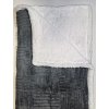 Hřejivá oboustranná deka z mikroplyše s beránkem – tmavě šedá, 200×230 cm