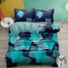 Francouzské povlečení 200×220 + 2×70×90 – modrozelené s geometrickým vzorem