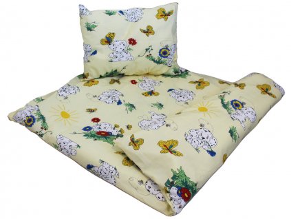 Dětské bavlněné povlečení do školky Pejsek žlutý 1