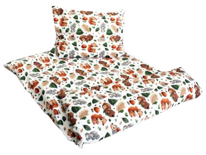 Bavlněné dětské povlečení pro školky „Zvířátka v lese“