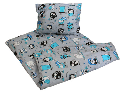 Bavlněné dětské povlečení pro školky „Sovička modrá“