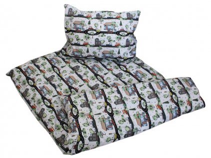 Bavlněné dětské povlečení pro školky „Veselé městečko“