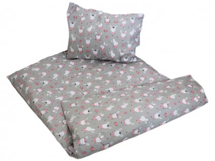 Bavlněné dětské povlečení pro školky „Bílý králíček“