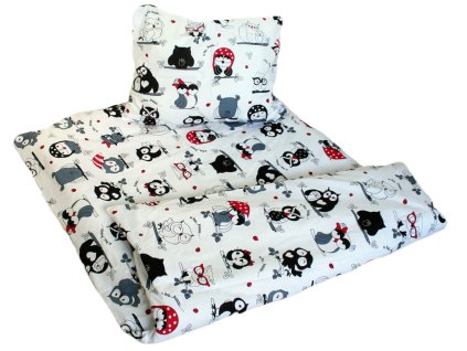 Bavlněné dětské povlečení pro školky „Sovička bílá“