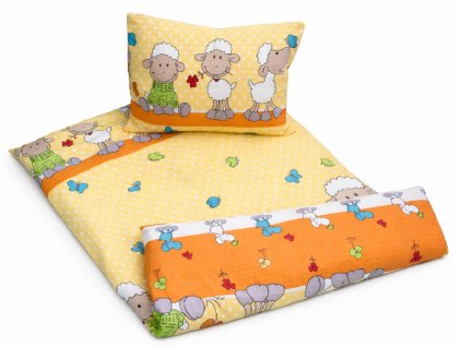 Krepové dětské povlečení do školky „Ovečka pomerančová“