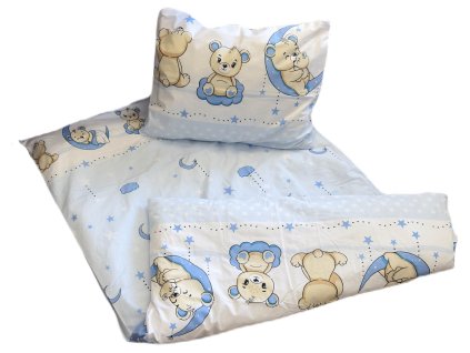Bavlněné dětské povlečení pro školky „Méďa modrý“