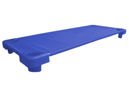 Modré plastové lehátko do školky