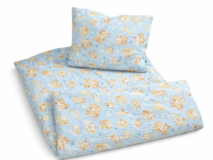 Krepové dětské povlečení do školky „Zvířátka na obláčku“
