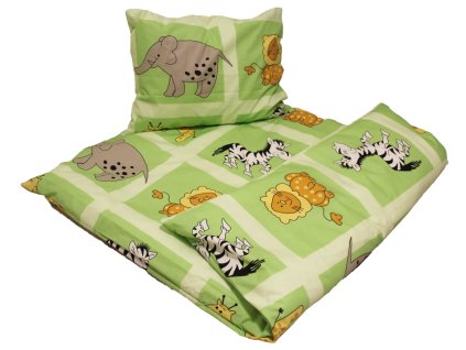 Dětské bavlněné povlečení Zoo zelená 1