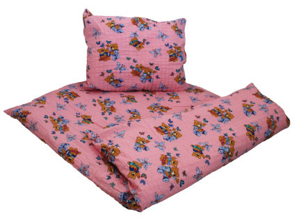 Krepové dětské povlečení do školky „Míša růžový“