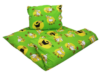 Krepové dětské povlečení do školky „Ovečka zelená“
