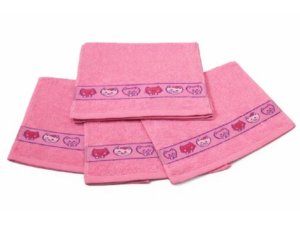 Obrázkový dětský ručník pro mateřské školy – Koťátko růžové – 30×50 cm