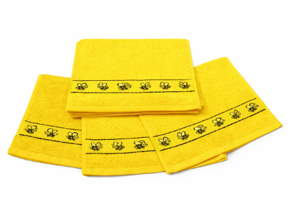 Obrázkový dětský ručník pro mateřské školy – Včelka žlutá – 30×50 cm