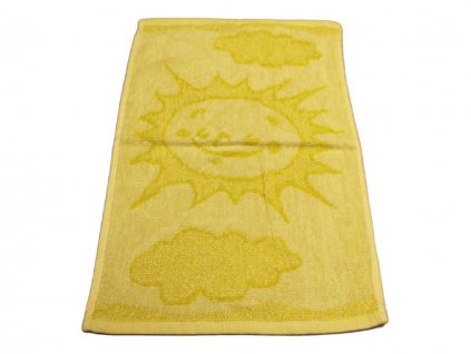 Obrázkový dětský ručník pro mateřské školy 30x50 cm Sluníčko žluté 1
