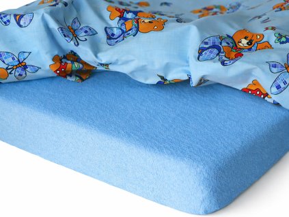 Nepropustné prostěradlo do školky – modrá