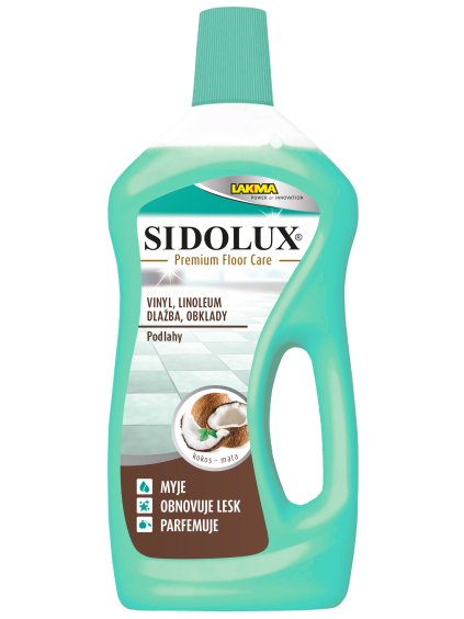 SIDOLUX PREMIUM FLOOR CARE VINYL, LINOLEUM COCO KOKOS MÁTA 750 ml front high