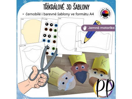 tri-kralove-sablony-3D-tvoreni-pro-deti-materska-skola-skolka-predskolaci-vyrabeni