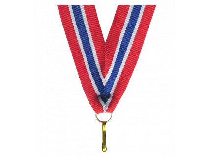 Barevná stuha s karabinkou 22 mm | Červená, Modrá, Červená