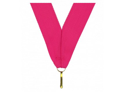 Barevná stuha s karabinkou 11 mm | Růžová