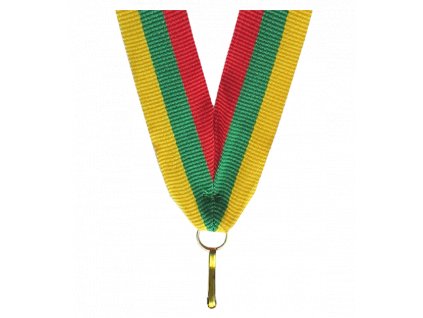 Barevná stuha s karabinkou 22 mm | Červená, Zelená, Žlutá