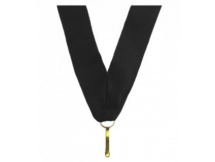 Barevná stuha s karabinkou 22 mm | Černá