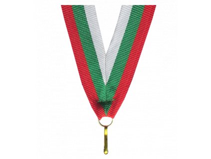 Barevná stuha s karabinkou 22 mm | Bílá, Zelená, Červená