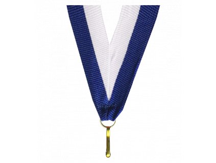 Barevná stuha s karabinkou 22 mm | Bílá, Modrá