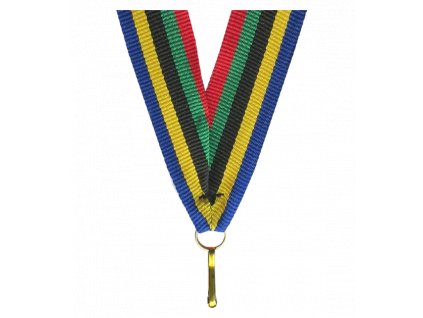 Barevná stuha s karabinkou 22 mm | Olympijské barvy