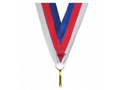 Barevná stuha s karabinkou 11 mm | Modrá, Červená, Bílá