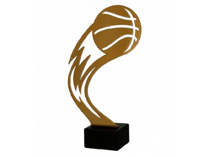 Kovová trofej s mramorovým podstavcem - Basketbal