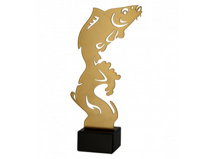 Zlatá kovová trofej | Kapr
