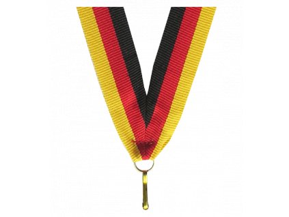 Barevná stuha s karabinkou 22 mm | Černá, Červená, Žlutá