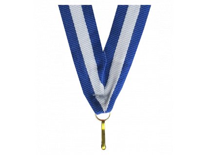 Barevná stuha s karabinkou 11 mm | Modrá, Bílá, Modrá