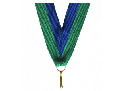 Barevná stuha s karabinkou 11 mm | Modrá, Zelená