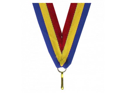 Barevná stuha s karabinkou 22 mm | Červená, Žlutá, Modrá