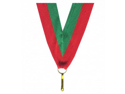 Barevná stuha s karabinkou 22 mm | Zelená, Červená