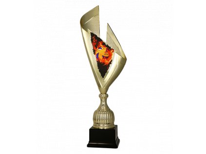 Zlatá kovová trofej se štítem | Volejbal