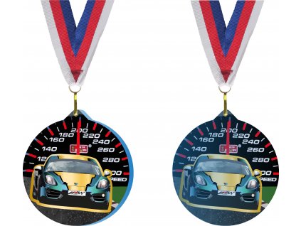 vizuál modré závodní auto opraveno G
