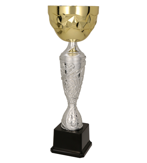 Kovový pohár | Stříbrno-zlatý Výška: 23 cm, Průměr: 8 cm