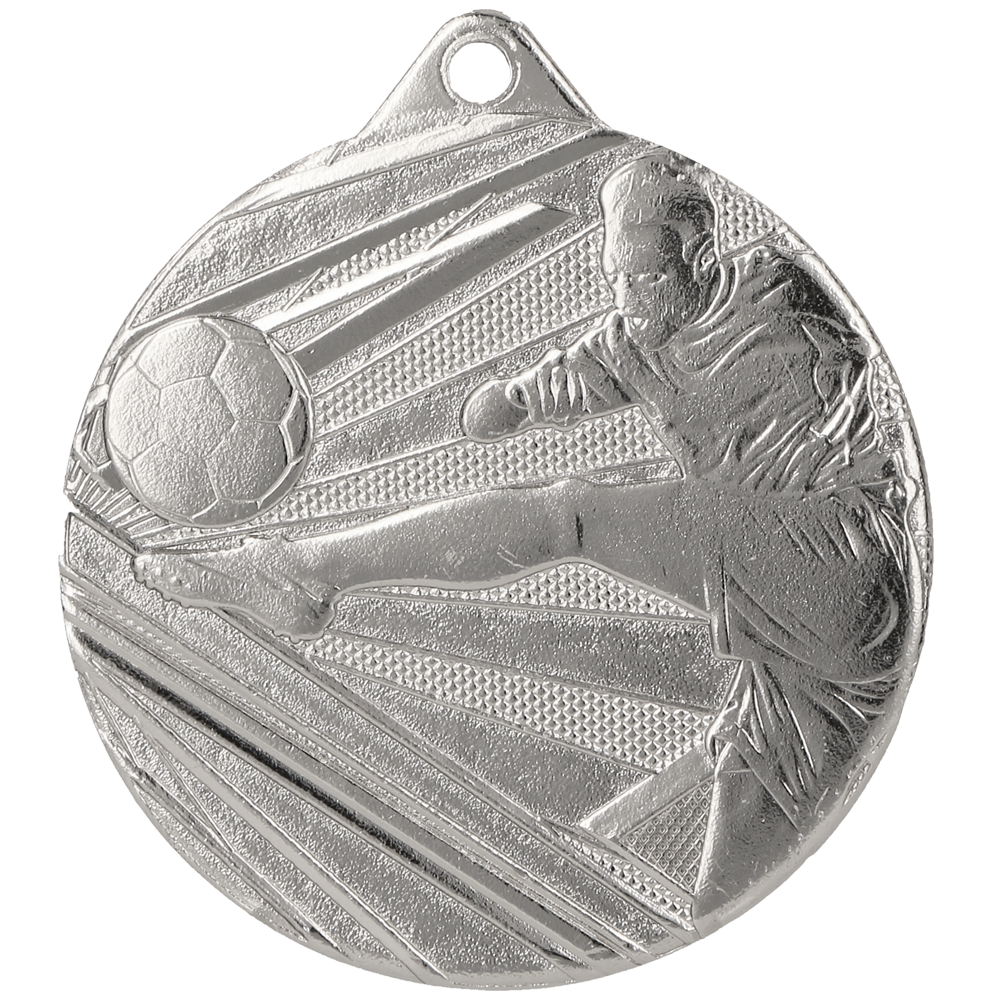 Designová kovová medaile | Fotbal Barva: Stříbro, Průměr: 5 cm