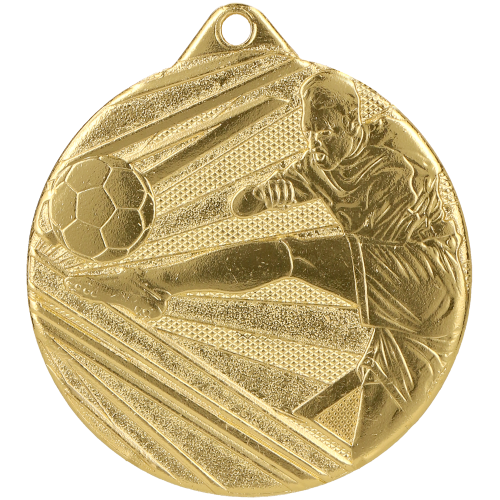 Designová kovová medaile | Fotbal Barva: Zlatá, Průměr: 5 cm