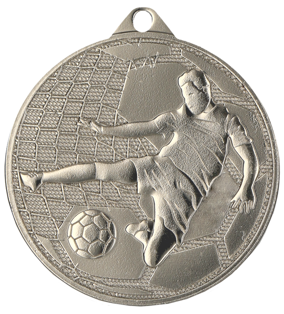 Designová kovová medaile | Fotbal Barva: Stříbro, Průměr: 4,5 cm
