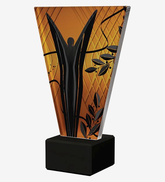Designová skleněná trofej | Anděl Výška: 15 cm, Průměr: 1 cm