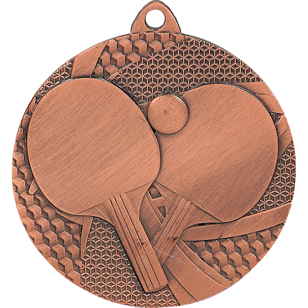 Designová kovová medaile | Stolní tenis Barva: Bronz, Průměr: 5 cm