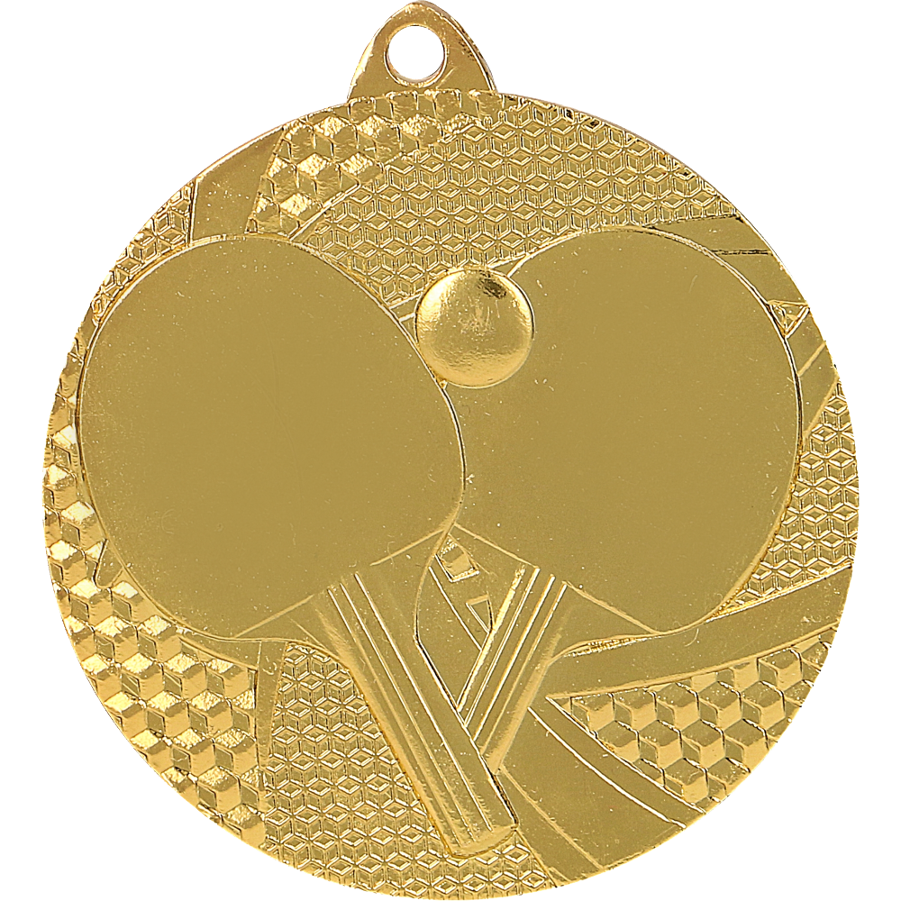 Designová kovová medaile | Stolní tenis Barva: Zlatá, Průměr: 5 cm