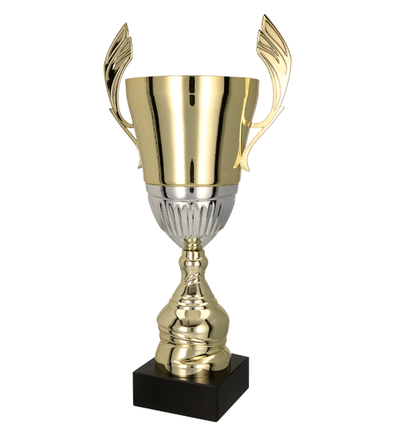 Kovový pohár | Zlato-stříbrný Výška: 48 cm, Průměr: 16 cm
